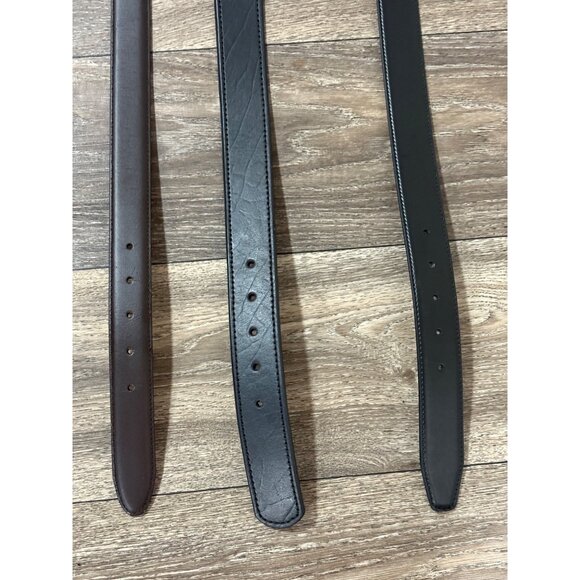 NEW MENS PLUS SIZE LEATHER BELTS SIZE 50 3 PCS. BROWN-BLACK REVERSIBLE READ!! - Picture 3 of 10